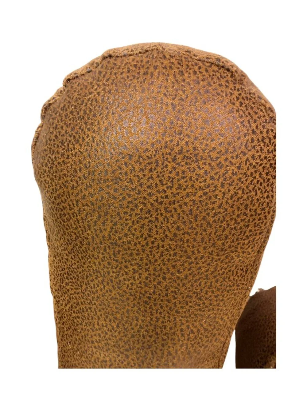 Southwestern Cactus Shaped Pillow Brown Pom Pom Button Rustic Boho 19x14